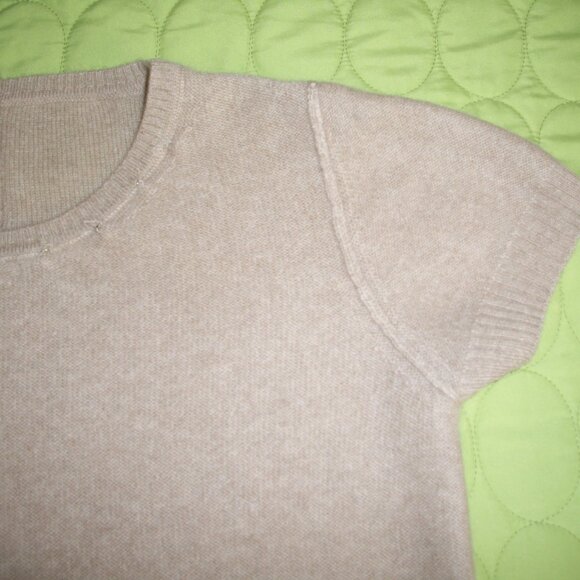 NWOT Halogen Light Beige Cashmere Sweater Short Sleeve - Picture 13 of 16